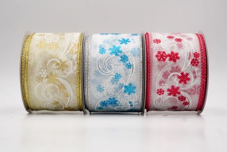 Glitter Swirl and Snowflake Christmas Wired Ribbon_KF9993.KF9994